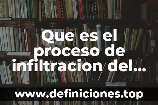 Que es el proceso de infiltracion del ciclo del agua