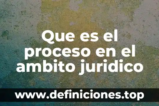 Que es el proceso en el ambito juridico