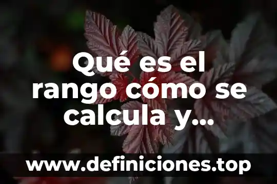 Que es un rango de criterios en excel 3 Qué es el rango cómo se calcula y ejemplo
