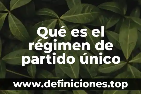 Único número de un dígito que es non y compuesto 4 Qué es el régimen de partido único