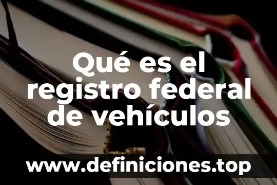 Qué es el registro federal de vehículos