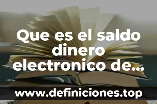 Que es el saldo dinero electronico de coppel