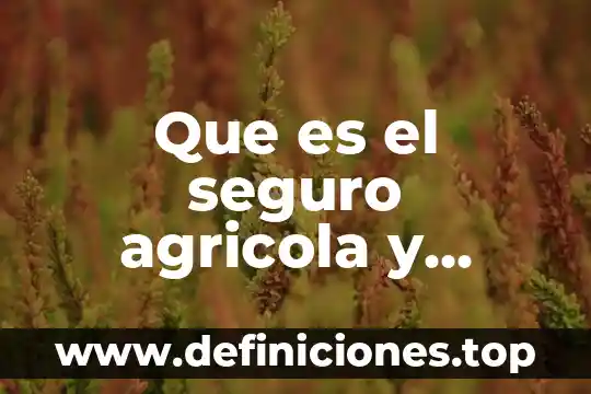 Para que es el seguro agricola 5 Que es el seguro agricola y ganadero