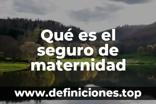 Qué es el seguro de maternidad