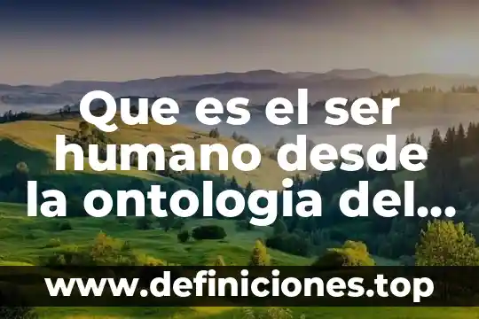 Que es el ser humano desde la ontologia del lenguaje