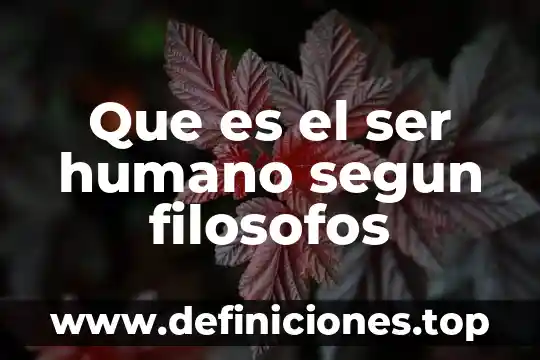 Que es el ser humano segun filosofos