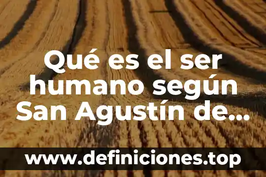 Qué es el ser humano según San Agustín de Hipona