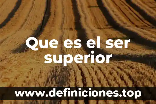 Que es el ser superior