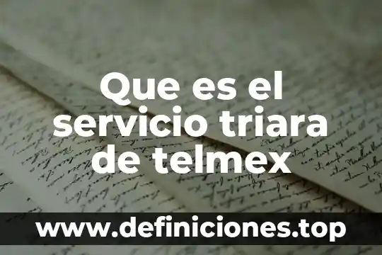 Que es el servicio en la maquinaria 3 Que es el servicio triara de telmex