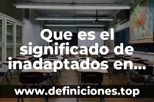 Que es el significado de inadaptados en la educacion