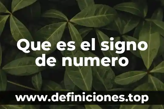 Que es el signo de numero