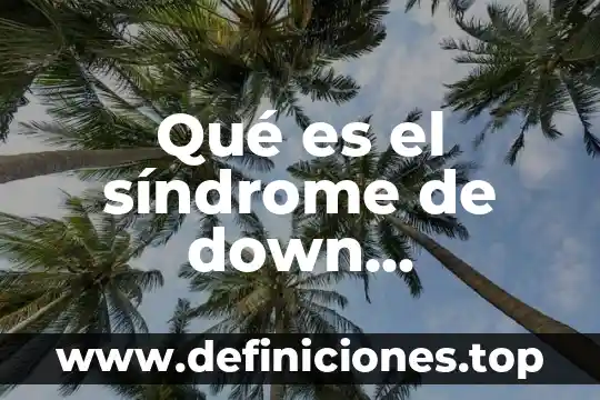 Qué es el síndrome de down concepto