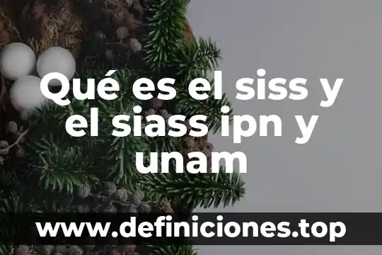 Qué es el siss y el siass ipn y unam