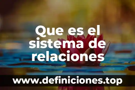Que es el sistema de relaciones
