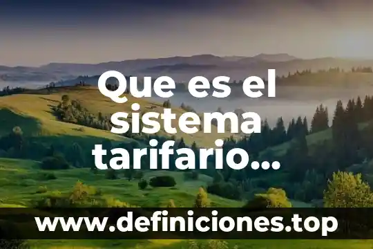 Que es el sistema tarifario aduanero concepto