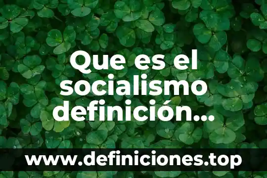 Que es el socialismo definición filosófica