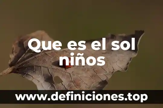 Que es el sol niños