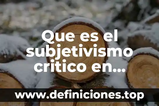 Que es el subjetivismo critico en filosofía