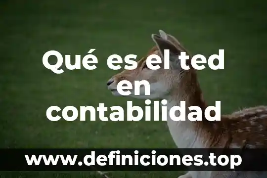 Que es emitidas en contabilidad 7 Qué es el ted en contabilidad