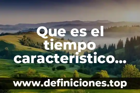 Que es el tiempo y como administrarlo 8 Que es el tiempo caracteristico relativo