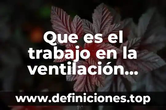 Que es el trabajo en la ventilación mecánica