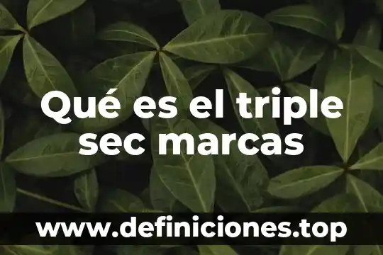 Qué es el triple sec marcas