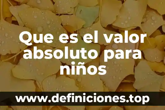 Absoluto que es 5 Que es el valor absoluto para niños