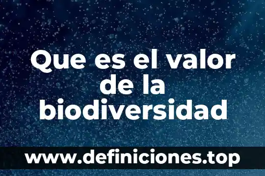 Que es la responsabilidad en valor 8 Que es el valor de la biodiversidad