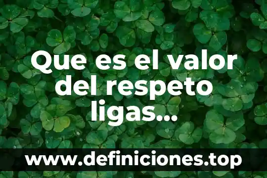 Que es el valor del respeto ligas respaldadas