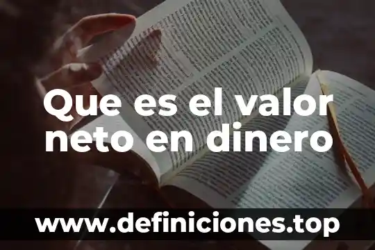 Que es el valor neto en dinero
