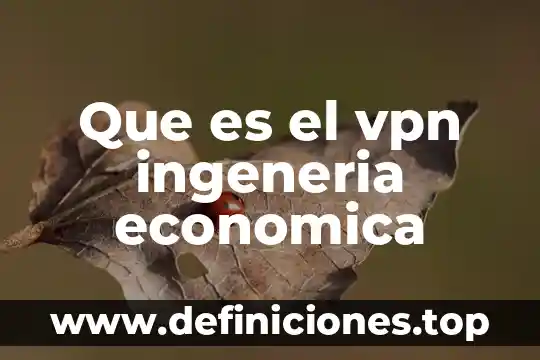Que es el vpn de mi celular 3 Que es el vpn ingeneria economica