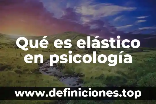 Objetivo general para promocionar que es la psicología 6 Qué es elástico en psicología