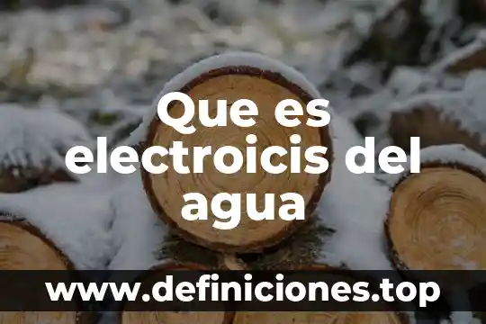 Que es electroicis del agua