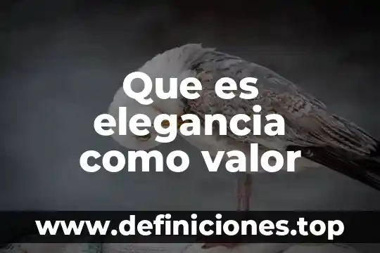 Que es elegancia como valor