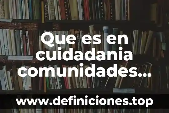 Que es en cuidadania comunidades virtuales