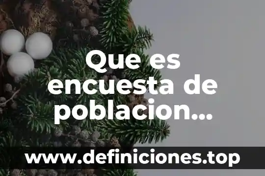 Que es encuesta de poblacion activa