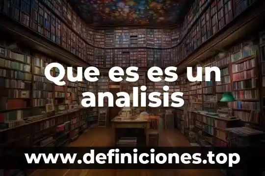 Que es es un analisis