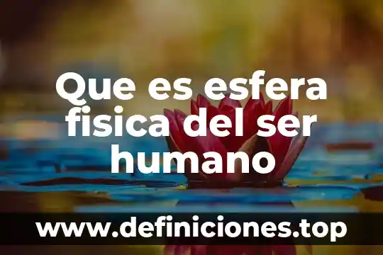 Que es esfera fisica del ser humano