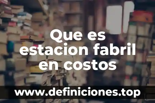 Qué es lo que hacemos en cada estación del año 7 Que es estacion fabril en costos