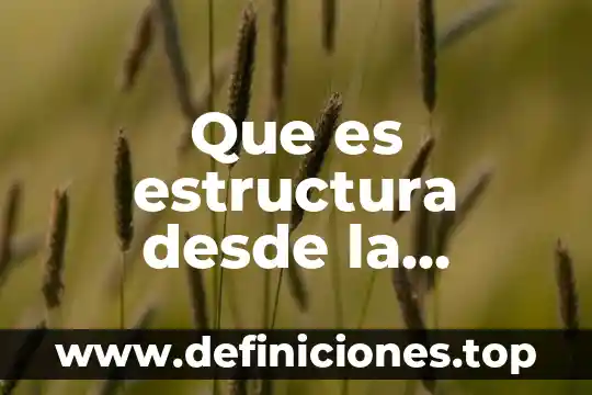 Que es estructura desde la perspectiva marxista