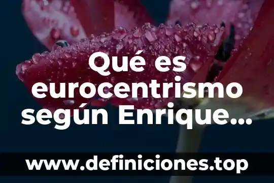 Qué es maquinar significado 7 Qué es eurocentrismo según Enrique Dussel