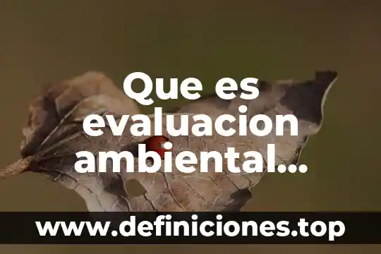 Que es proceso de distribucion y evaluacion 5 Que es evaluacion ambiental lgeepa