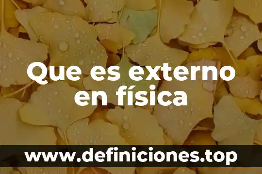Qué es un factor interno y externo 6 Que es externo en física