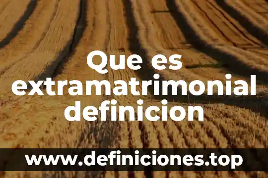 Que es extramatrimonial definicion