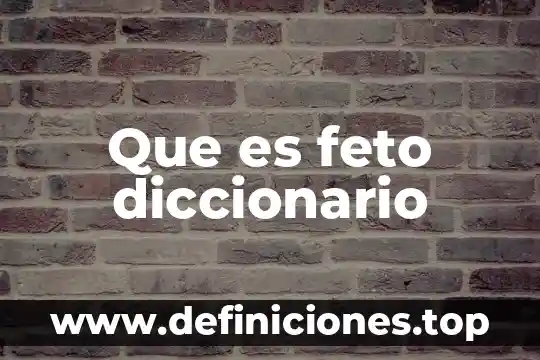 Que es feto diccionario