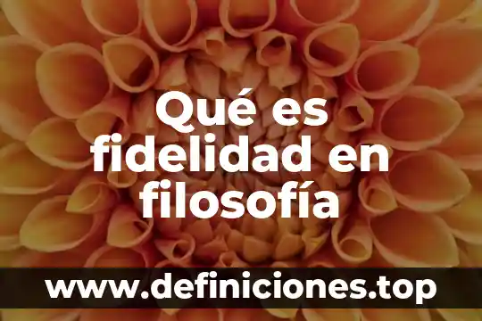 Qué es fidelidad en filosofía