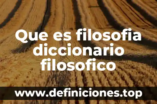 Qué es un diccionario filosófico 8 Que es filosofia diccionario filosofico