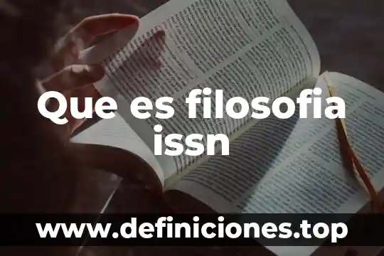 Que es filosofia issn