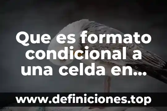 Que es una celda dentro de una hoja de calculo 8 Que es formato condicional a una celda en excel
