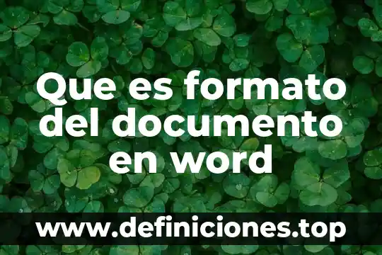 Qué es un documento de consultoría agraria 4 Que es formato del documento en word